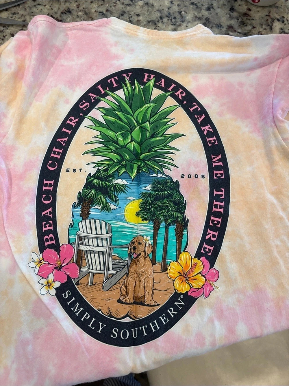 Simply Southern Beach Chair Salty Hair Tie Dye T-Shirt